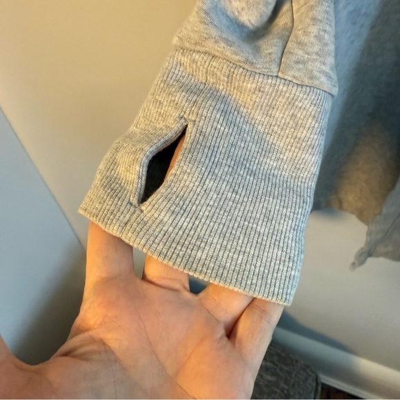Athleta Light Gray Long Sweatshirt Cardigan, Size S - Picture 3 of 8